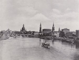 Old Town from the Marien Bridge (b/w photo)