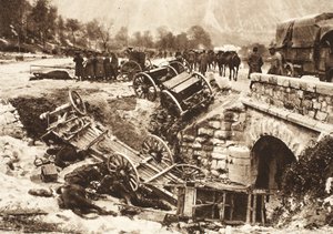 Italian Ammunition Convoy Near Udine Under German Artillery Fire by Photographer German