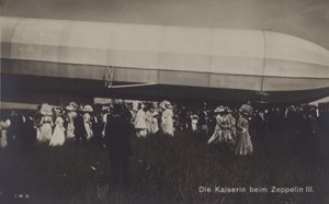 Empress Victoria Augusta of Germany with Zeppelin LZ III