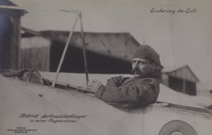 French Aviator Louis Bleriot, the First to Fly Across the English Channel, in His Monoplane by Photographer German