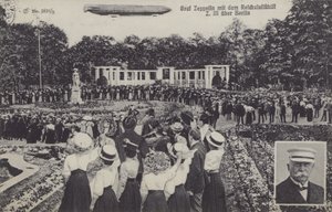 Graf Ferdinand von Zeppelin, and His Airship LZ III over Berlin