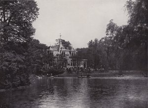 Great Garden, Karola Lake and Restaurant (b/w photo)
