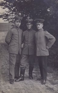Group of three German army soldiers by Photographer German