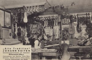 Johann Reiter, Maker and repairer of stringed instruments, Mittenwald, Bavaria by Photographer German