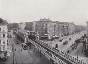 Wiener Strasse Mit Hochbahn-Bahnhof by Photographer German