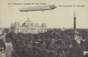 Zeppelin LZ III flying over Berlin by Photographer German