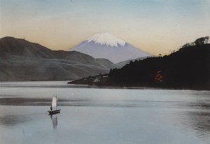 Japan, c.1912: Mount Fuji from Hakone Lake