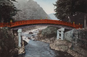 Japan, c.1912: Sacred Bridge at Nikko, 90 Miles North of Tokyo by Photographer Japanese