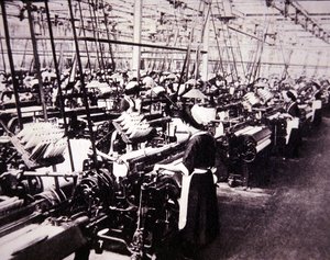 Japanese Cotton Industry: Women Working the Toyoda Looms, c.1920 by Photographer Japanese