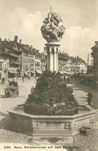 Bern, Switzerland, Bärenbrunnen on the Bärenplatz by Photographer Swiss