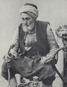 Peasant Smoking a Hookah, Izmir, Turkey by Photographer Turkish