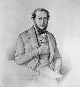 Portrait of Pierre-Joseph Proudhon, drawing by Colletti