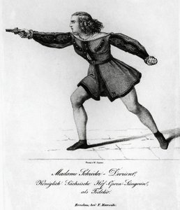 Portrait of Wilhelmine Schroder-Devrient, German soprano, in role of Leonora in Fidelio or Conjugal Love, by Ludwig van Beethoven