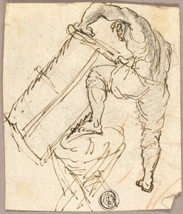 Man Sawing Wood by Pier Leone Ghezzi
