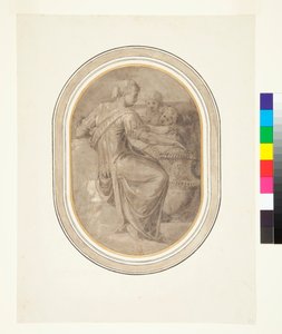 A Sibyl with a Vase and Two Putti by Piero (attr. to) Ligorio