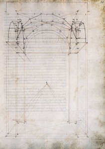 Perspective of aisle with cross vault, from 