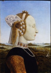 Portrait of Battista Sforza (detail) by Piero della Francesca