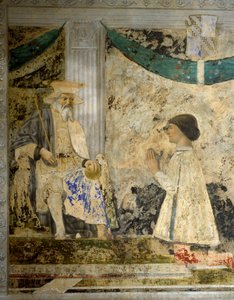 Portrait of Sigismondo Pandolfo Malatesta in prayer before San Sigismondo by Piero della Francesca