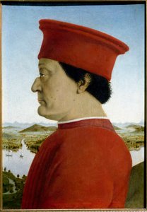 Portraits of Federico de Montefeltro, Duke of Urbino and Battista Sforza (Detail Representing Federico da Montefeltro) by Piero della Francesca