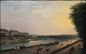 The Seine at the Grenouillère, view from the waterside terrace at the Tuileries, circa 1777 by Pierre Antoine Demachy