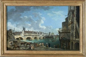 View of the Quai de Gesvres at the Time of the Demolition of the Houses on the Pont au Change, circa 1788 by Pierre Antoine Demachy