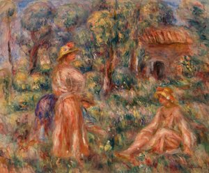 Girls in a Landscape by Pierre-Auguste Renoir