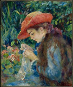 Marie-Thérèse Durand-Ruel Sewing by Pierre-Auguste Renoir