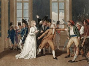 Journee du 20 juin 1792 au chateau des Tuileries in Paris - Devotion of Madame Elisabeth (Elisabeth Philippine Marie Helene de France dit Madame Elisabeth (1764-1794) - engraving by Pierre Bouillon (1776 - 1831) by Pierre (after) Bouillon