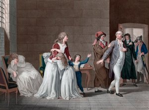 Separation of King Louis XVI of France from his family. Paris, Temple prison, on January 20 by Pierre (after) Bouillon