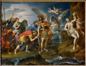 Queen and King of Ethiopia Thank Perseus for the Liberation of Their Daughter Andromeda by Pierre (follower of) Mignard