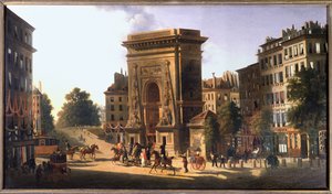 The boulevard du Temple and the Porte Saint Denis, Paris, ca 1810 by Pierre Alexandre Pau de Saint Martin