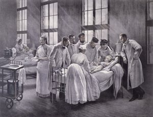 The Croup Cured by Doctor Roux, Engraved by E. Buval by Pierre Andre Brouillet