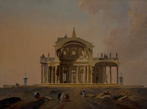 Fantastical Architectural Studies with Figures by Pierre Antoine Demachy