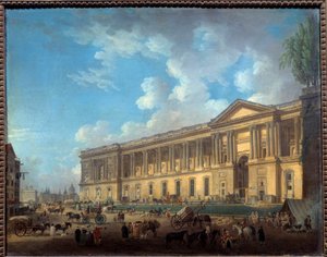The colonnade of the newly degaged Louvre. View of Paris