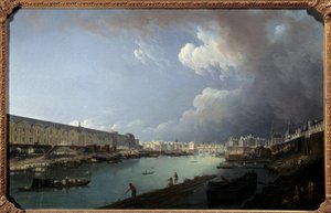 View of the Louvre and the Ile de la Cite from the Pont Royal by Pierre Antoine Demachy