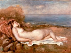 Bather Lying by the Sea by Pierre Auguste Renoir