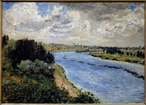 Barge on the Seine (Painting by Pierre Auguste Renoir) by Pierre Auguste Renoir