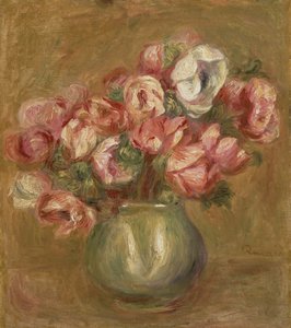 Flowers in a Green Vase by Pierre Auguste Renoir