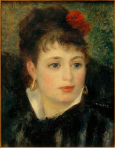 Woman with Rose by Pierre Auguste Renoir