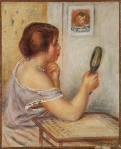 Gabrielle Holding a Mirror or Marie Dupuis Holding a Mirror with a Portrait of Coco, early 1900s