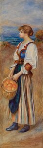 Girl with Basket of Oranges by Pierre Auguste Renoir