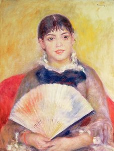 Girl with a Fan by Pierre Auguste Renoir