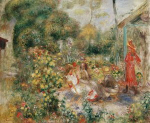Girls in a Garden in Montmartre, c.1893-5 by Pierre Auguste Renoir