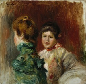 Heads of Two Women, c.1895 by Pierre Auguste Renoir