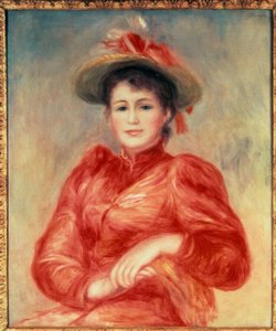 Young Woman in Red Bodice by Pierre Auguste Renoir