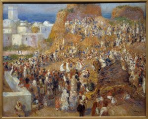 The mosque. Arab festival. Dance show and musicians in Algiers. Painting by Pierre Auguste Renoir