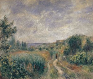 Landscape near Essoyes Landscape with Two Figures on the Grass by Pierre Auguste Renoir