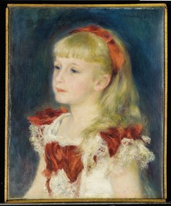 Miss Grimprel with Red Ribbon by Pierre Auguste Renoir