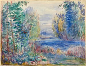 River Landscape by Pierre Auguste Renoir