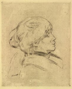 Portrait of Berthe Morisot by Pierre Auguste Renoir